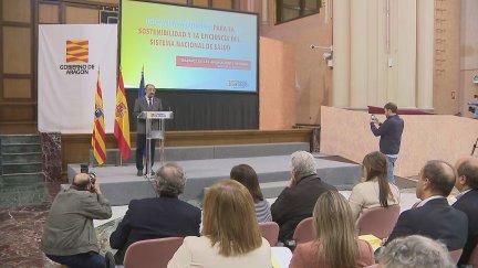 Javier Lambán y Sira Repollés han presentado las propuestas para mejorar el Sistema Nacional Sanitario.