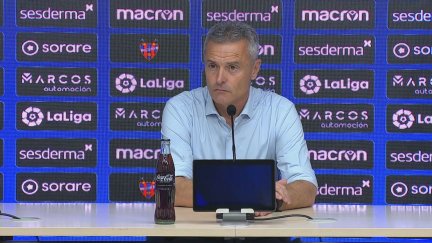 Fran Escribá, en la sala de prensa del Ciudad de Levante.
