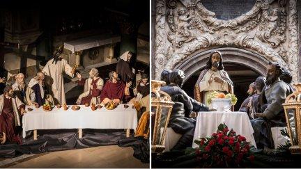 El Cristo de la Eucaristía antiguo (izq) y Cristo de la Eucaristía más actual (derecha)./ Jorge Sesé