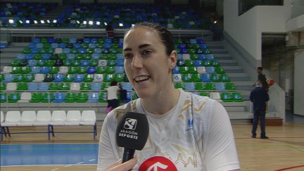 Vega Gimeno en rueda de prensa tras el encuentro ante el Tenerife.