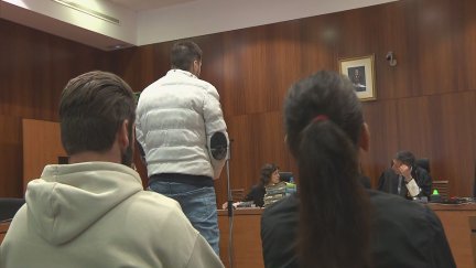 El presunto autor material declarando durante una de las sesiones del juicio.