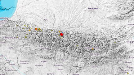Mapa de visualización de terremotos del Instituto Geográfico Nacional. / Mitma