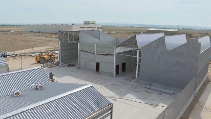 Obras del nuevo hangar en Villanueva de Gállego.