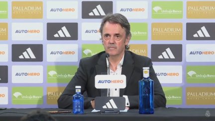 Porfirio Fisac, durante su comparecencia de este domingo en el WiZink Center.