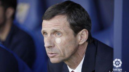 Cuco Ziganda, en el partido de este lunes en La Rosaleda.