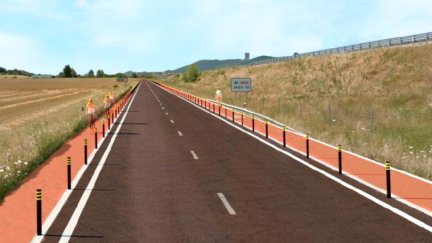 Recreación virtual del tramo de carretera que será transformado. / Ministerio de Transportes