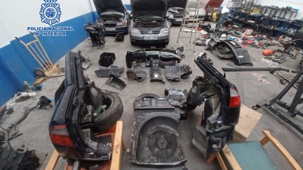 El taller clandestino desmantelado en Cuarte de Huerva. / Policía Nacional