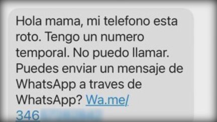 Mensaje de texto que resulta ser una estafa.
