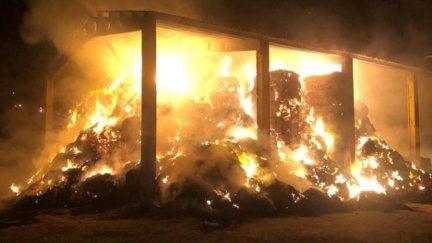 En la nave había 300 pacas de paja, que han ardido. | SPEIS DPH