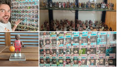 Colecciones de funkos, figuras de plomo y de Playmobil.