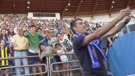 Alberto Zapater durante su vuelta al Real Zaragoza.