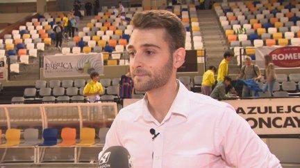 Jorge Palos, tras vencer ayer a Burela en el pabellón Siglo XXI.