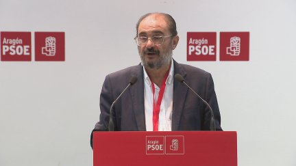 Javier Lamban durante la intervención en el Comité Regional del PSOE.