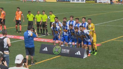 Formación de la SD Ejea antes del partido.