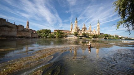Tratamiento contra la mosca negra en el río Ebro este año. / Dani Marcos