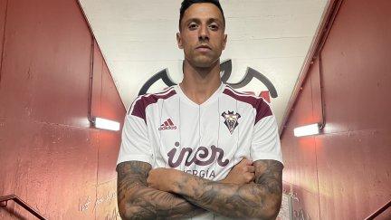 Maikel Mesa, en su presentación como jugador del Albacete.