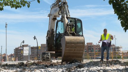 Obras del nuevo carril bici.