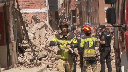El edificio derrumbado en la calle San Francisco, en Teruel.