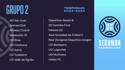 Composición del Grupo 2 de Segunda Federación. Foto: RFEF