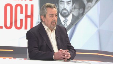 Juan Alberto Belloch en el plató de Buenos Días de Aragón TV.