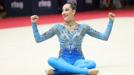 Alba Bautista, durante su ejercicio en el Campeonato de España individual y autonomías de gimnasia rítmica.