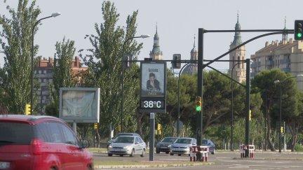 Todo Aragón está en nivel de aviso amarillo por altas temperaturas este lunes. / Aemet