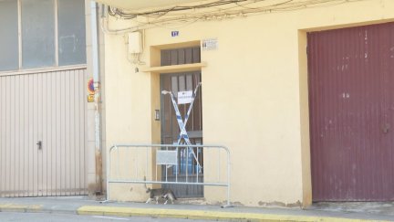 Vivienda afectada por las lluvias en Alcañiz.