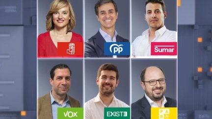 Los seis candidatos que participarán en el debate. / CARTV