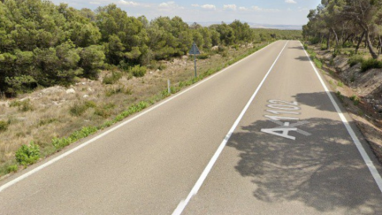 Lugar del accidente en la carretera A-1102, en el término municipal de Zuera./ GOOGLE