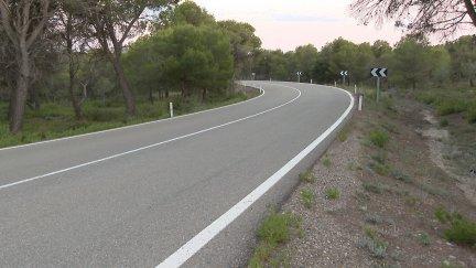 Lugar del siniestro en la N-1102, en el término municipal de Zuera.