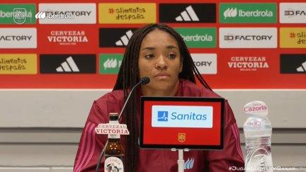 Salma Paralluelo, durante su comparecencia de este martes.