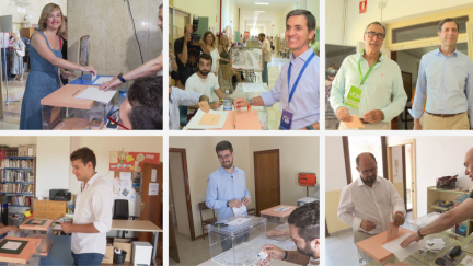 Los candidatos al Congreso, votanto este domingo.