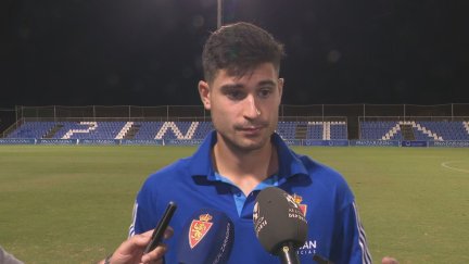 Jaume Grau, durante su comparecencia tras el duelo ante el Murcia.