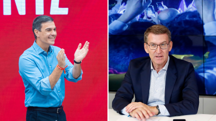 Pedro Sánchez, secretario general del PSOE, y Alberto Núñez Feijóo, presidente del PP. / EFE