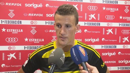 Carlos Nieto, durante su comparecencia en el Nou Estadi.