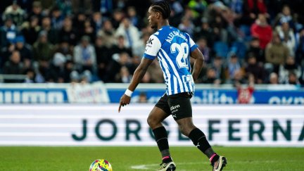 Alex Balboa, en un partido con el Alavés la pasada temporada.