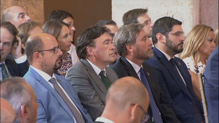 Portavoces de los grupos políticos presentes en el acto.