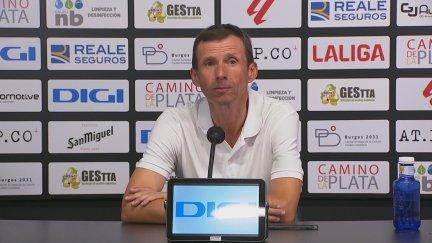 Ziganda durante la rueda de prensa tras el partido en Burgos