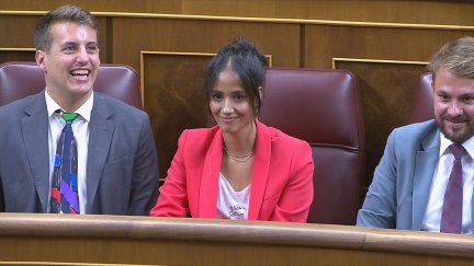 Jorge Pueyo (izq) y Tesh Sid (dcha), este jueves en el Congreso.