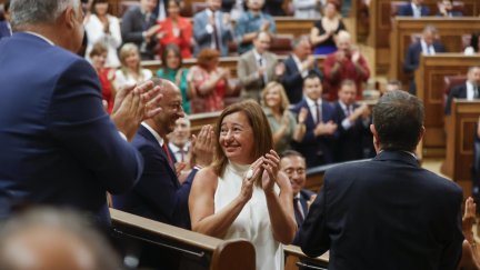 Francina Armengol durante la sesión constitutiva de las Cortes Generales de la XV Legislatura celebrada este jueves. EFE/ Juan Carlos Hidalgo