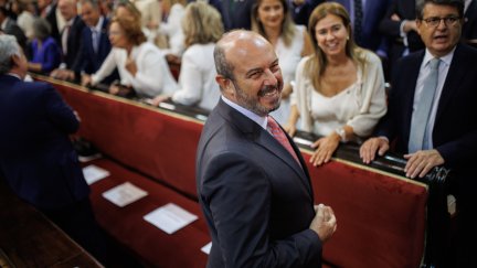 Pedro Rollán, en el hemiciclo de la Cámara Alta, esta mañana. / Alejandro Martínez Vélez- Europa Press