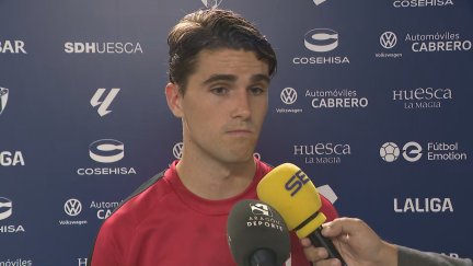 El jugador de la SD Huesca se ha mostrado optimista respecto al encuentro ante el Mirandés.
