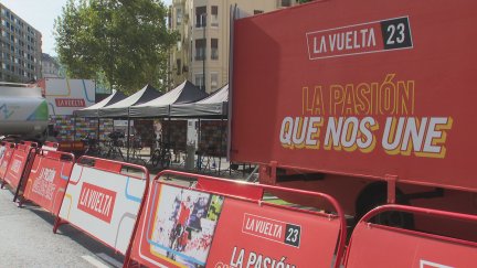 Imagen del final de etapa de La Vuelta a España.