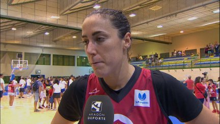 Vega Gimeno, hablando para Aragón Deporte