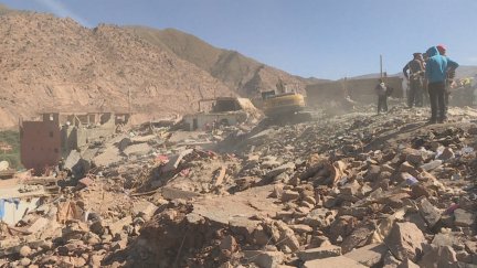 Estado en el que han quedado algunas viviendas cerca de Marrakech.