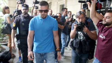 Ángel Boza, uno de los cinco miembros de La Manada, llegaba a los Juzgados de Sevilla en 2018. / Europa Press