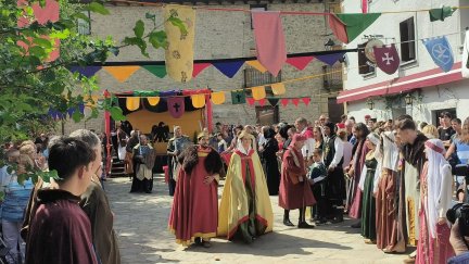 Escena de la recreación, este sábado, en las calles de Bailo.