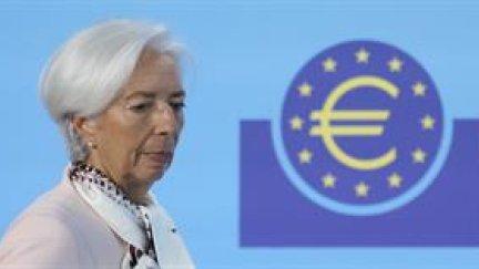Christine Lagarde, en la rueda de prensa posterior a la reunión del BCE. | EFE