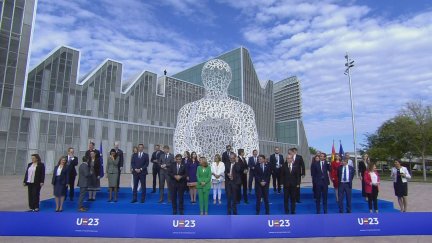 Foto de familia este martes en Zaragoza de la cumbre europea de Educación.