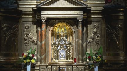 Iglesia de la Asunción de Biscarrués (Huesca) este sábado.